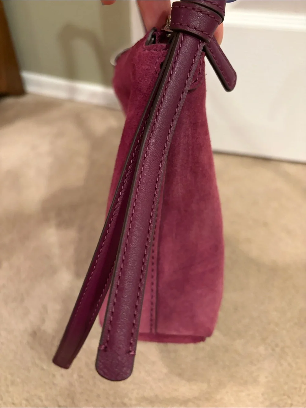 kate spade Suede Shoulder Bag in Wine